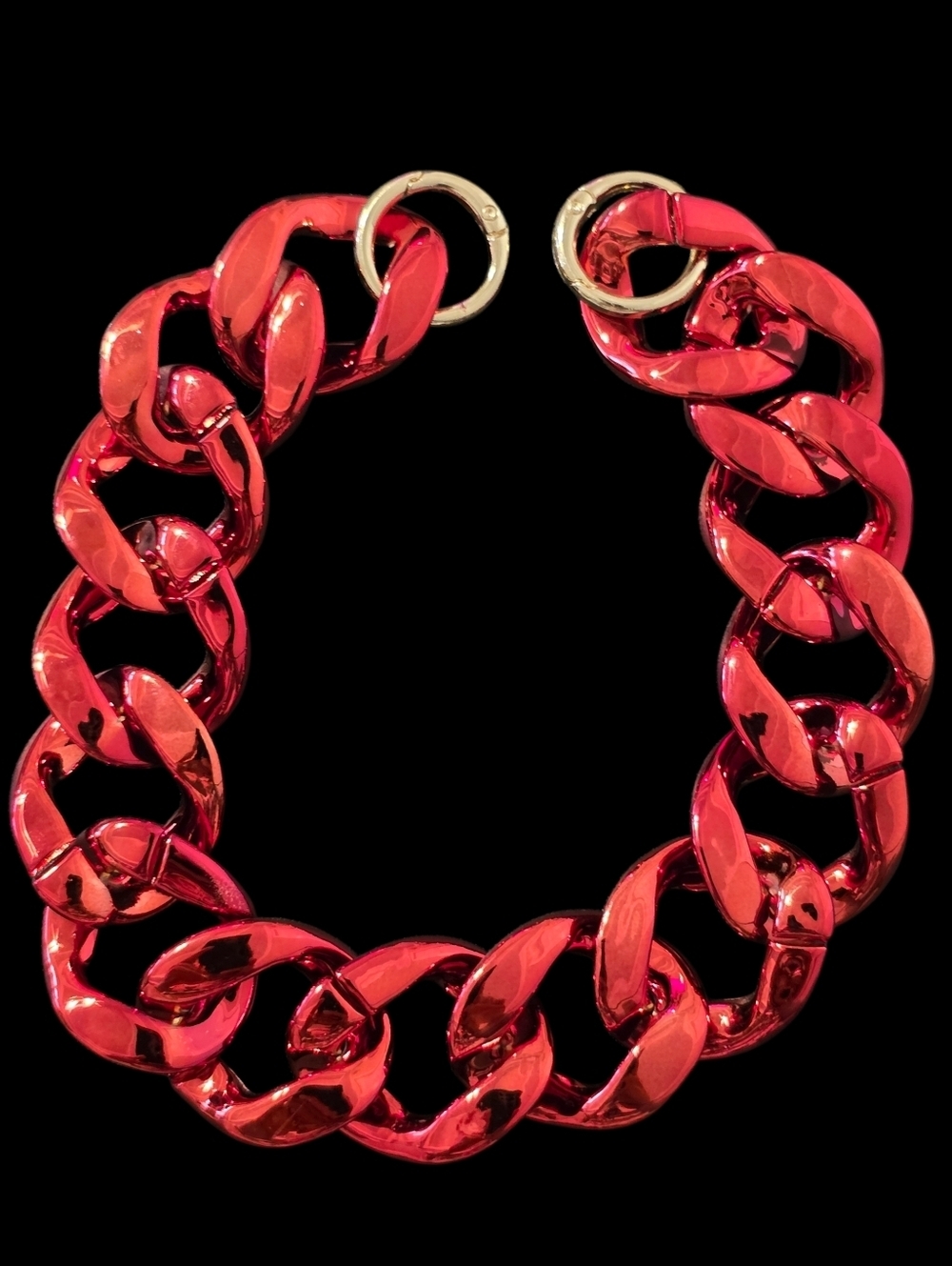 Bold Metallic Red Chunky Bag Chain
